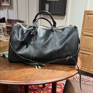 NWOT Barrington Black Leather Duffel Bag with Latrobe Classic Golf Emblem